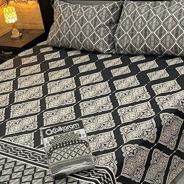 Gul Ahmed-King cotton bedsheet 3 pcs