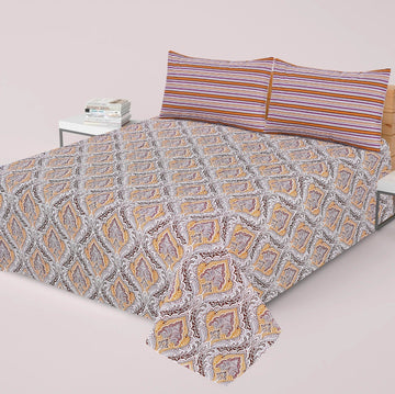 Gul Ahmed-King cotton bedsheet 3 pcs