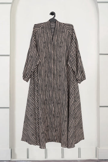 Apricot – Floral Front Open Abaya ( DZN 5521 )