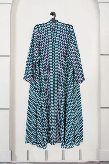 Apricot – Floral Front Open Abaya ( DZN 5520 )