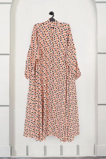 Apricot – Floral Front Open Abaya ( DZN 5515 )