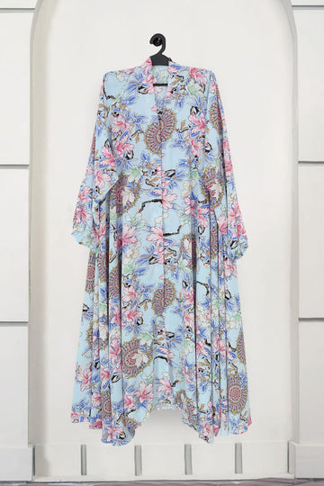 Apricot – Floral Front Open Abaya ( DZN 5513 )