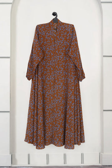 Apricot – Floral Front Open Abaya ( DZN 5511 )