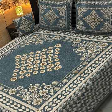 4Pc Velvet Jaquard Bedsheet (Ds No 1047)