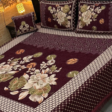 4Pc Velvet Jaquard Bedsheet (Ds No 1050)