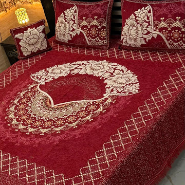 4Pc Velvet Jaquard Bedsheet (Ds No 1054)