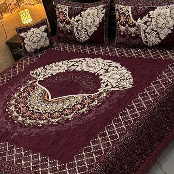 4Pc Velvet Jaquard Bedsheet (Ds No 1058)
