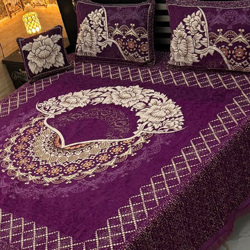 4Pc Velvet Jaquard Bedsheet (Ds No 1062)