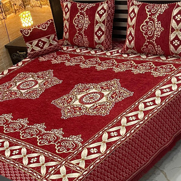 4Pc Velvet Jaquard Bedsheet (Ds No 1074)