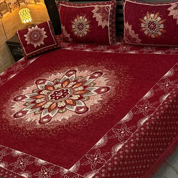 4Pc Velvet Jaquard Bedsheet (Ds No 1084)