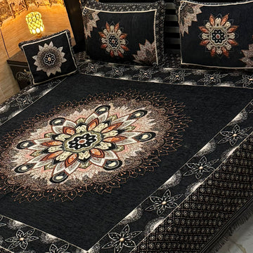 4Pc Velvet Jaquard Bedsheet (Ds No 1086)