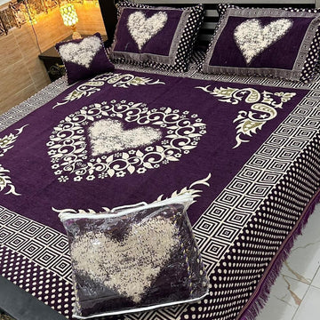 4Pc Velvet Jaquard Bedsheet (Ds No 1090)