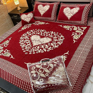 4Pc Velvet Jaquard Bedsheet (Ds No 1092)