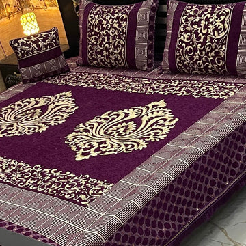 4Pc Velvet Jaquard Bedsheet (Ds No 1097)