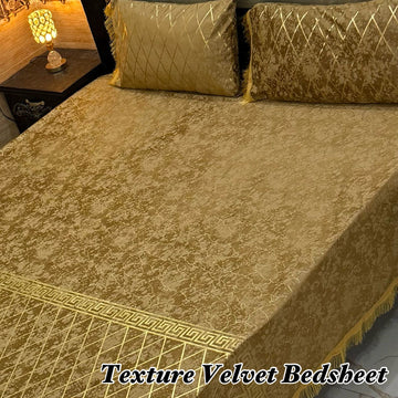 3PC Texture Velvet Bedsheet